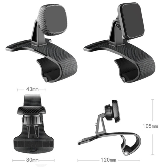 Magnetic Mobile Phone Car Holder Dashboard Parking Number Plate(X1+C1 Black)
