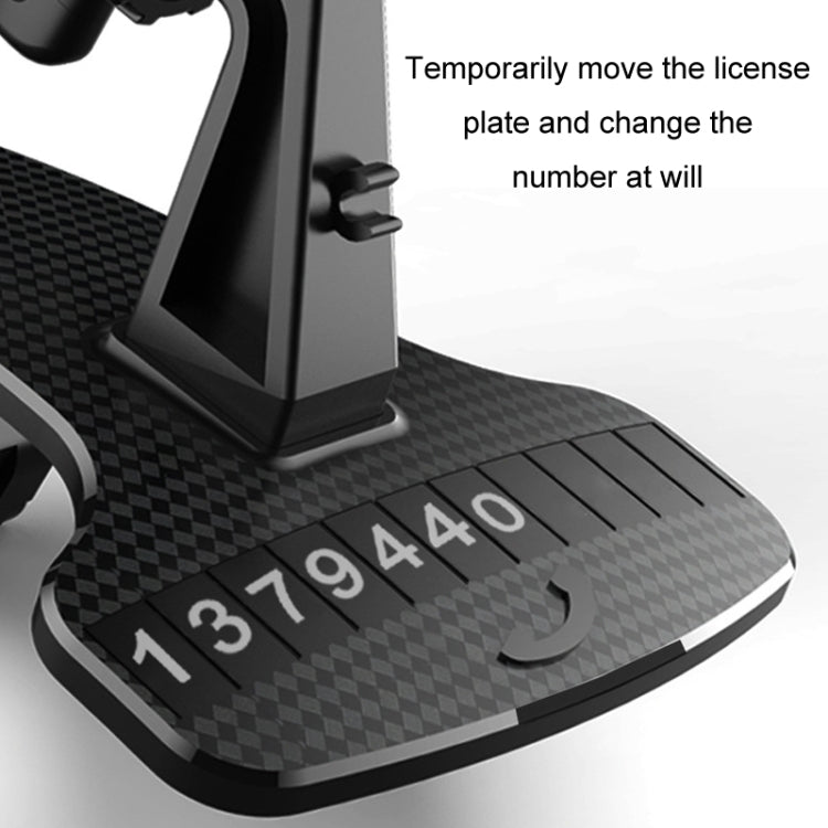 Magnetic Mobile Phone Car Holder Dashboard Parking Number Plate(X1+C1 Black)