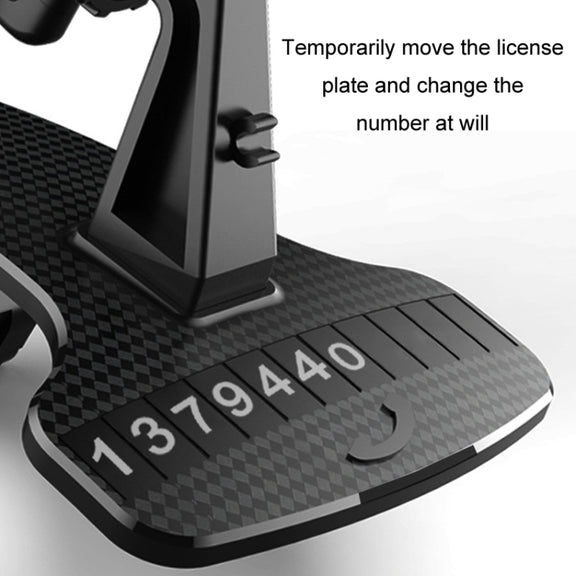 Magnetic Mobile Phone Car Holder Dashboard Parking Number Plate(X1+C1 Black)