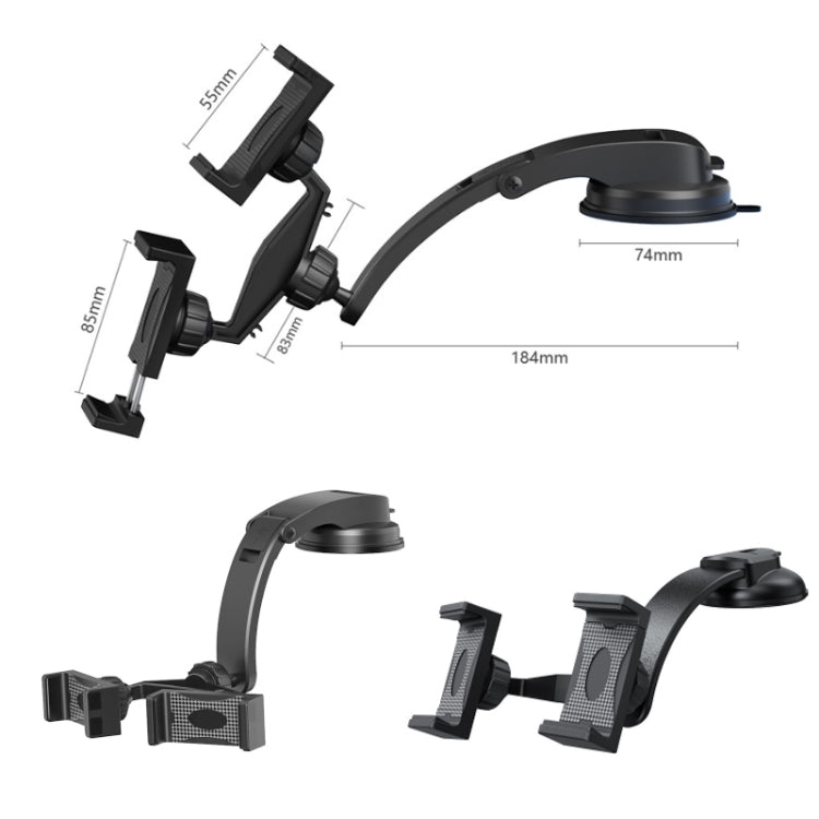 Car Dashboard Suction Cup Double Chuck Mobile Phone Holder(CP-T1)