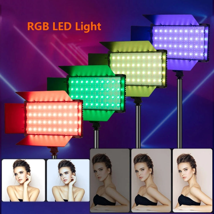 640+95 LEDs RGB Adjustable Live Shooting Fill Light Phone SLR Photography Lamp, EU Plug, Spec: 14 inch