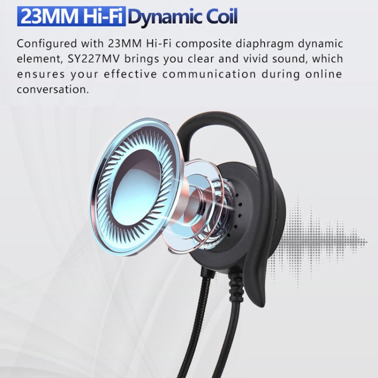 SOYTO SY227 Single-side Operator Ear Hook Headset Corded Computer Headset, Interfaces: Separation USB Wire Control