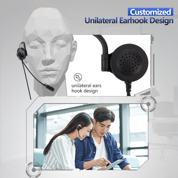 SOYTO SY227 Single-side Operator Ear Hook Headset Corded Computer Headset, Interfaces: Separation USB Wire Control
