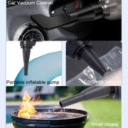 Car Vacuum Cleaner Large Suction Power Wireless Pump Inflatable Blower Handheld Small Vacuum Cleaner, Style: Brush 200W+2 Filters+Storage Bag (White)