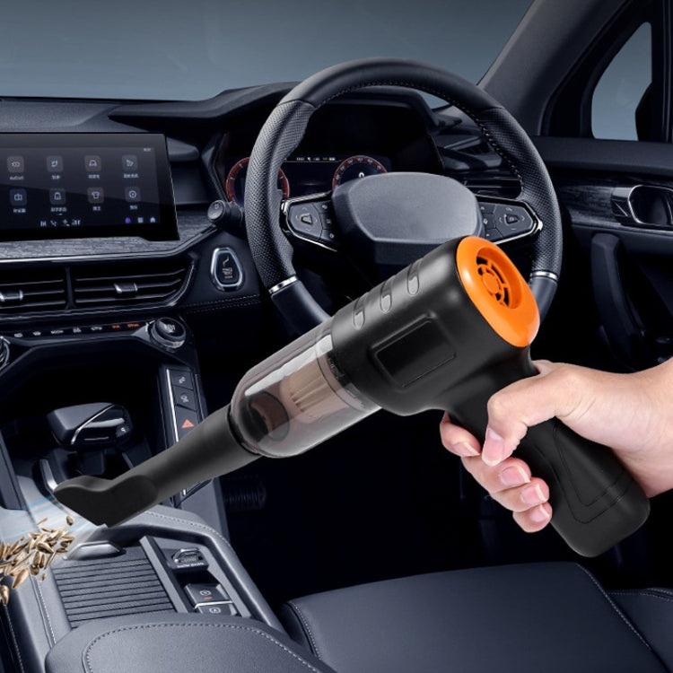Car Vacuum Cleaner Large Suction Power Wireless Pump Inflatable Blower Handheld Small Vacuum Cleaner, Style: Brush 200W+2 Filters+Storage Bag (White)