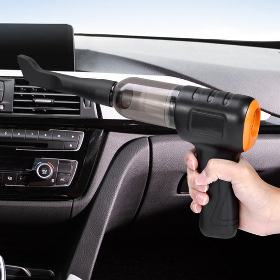 Car Vacuum Cleaner Large Suction Power Wireless Pump Inflatable Blower Handheld Small Vacuum Cleaner, Style: Brush 200W+2 Filters+Storage Bag (White)