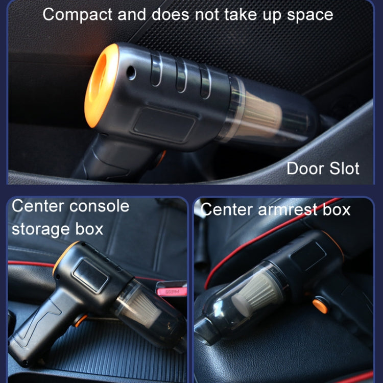 Car Vacuum Cleaner Large Suction Power Wireless Pump Inflatable Blower Handheld Small Vacuum Cleaner, Style: Brush 200W+2 Filters+Storage Bag (White)
