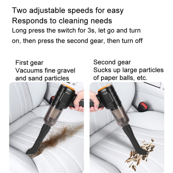 Car Vacuum Cleaner Large Suction Power Wireless Pump Inflatable Blower Handheld Small Vacuum Cleaner, Style: Brush 200W+2 Filters+Storage Bag (White)