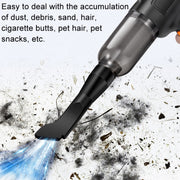 Car Vacuum Cleaner Large Suction Power Wireless Pump Inflatable Blower Handheld Small Vacuum Cleaner, Style: Brush 200W+2 Filters+Storage Bag (White)