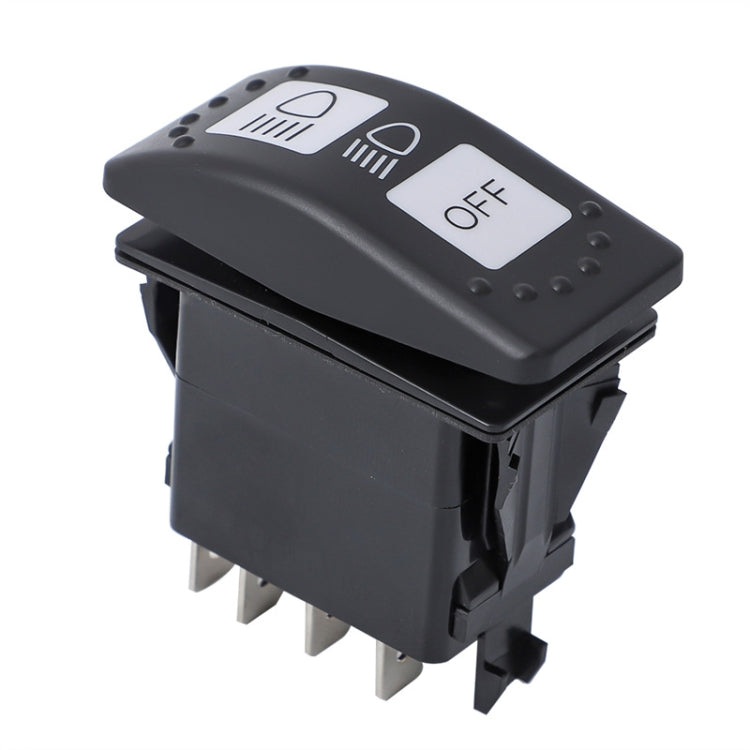 12V Car Modified Far Near Light Self-Locking Water-resistant Switch(Black)