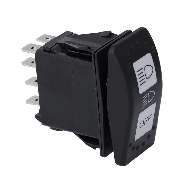 12V Car Modified Far Near Light Self-Locking Water-resistant Switch(Black)