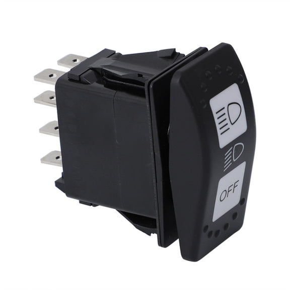 12V Car Modified Far Near Light Self-Locking Water-resistant Switch(Black)