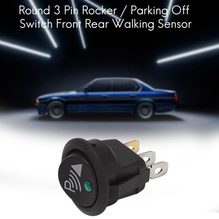 2pcs KCD1-102N Round 3Pin Rocker Switch LED Light 12V Car Modification Reverse Sensor Switch