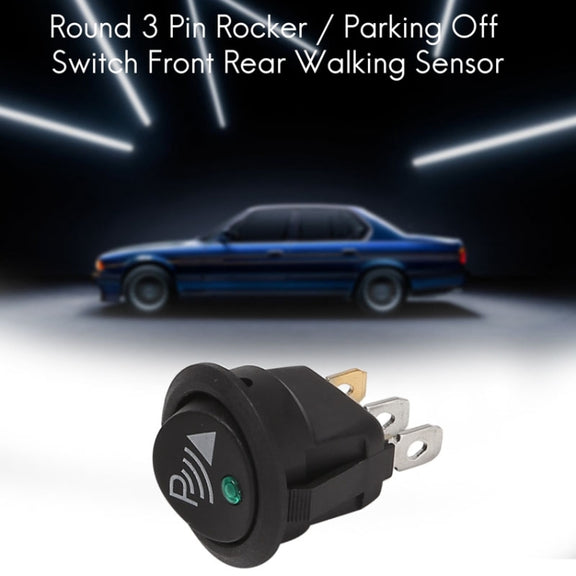 2pcs KCD1-102N Round 3Pin Rocker Switch LED Light 12V Car Modification Reverse Sensor Switch
