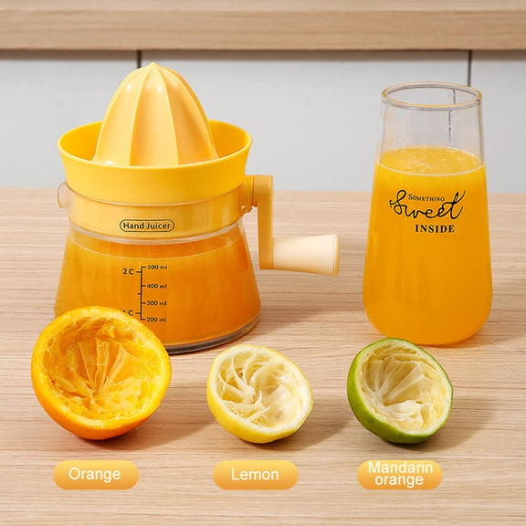 Household Manual Juicer Kitchen Hand Crank Fruit Extractor(Yellow)