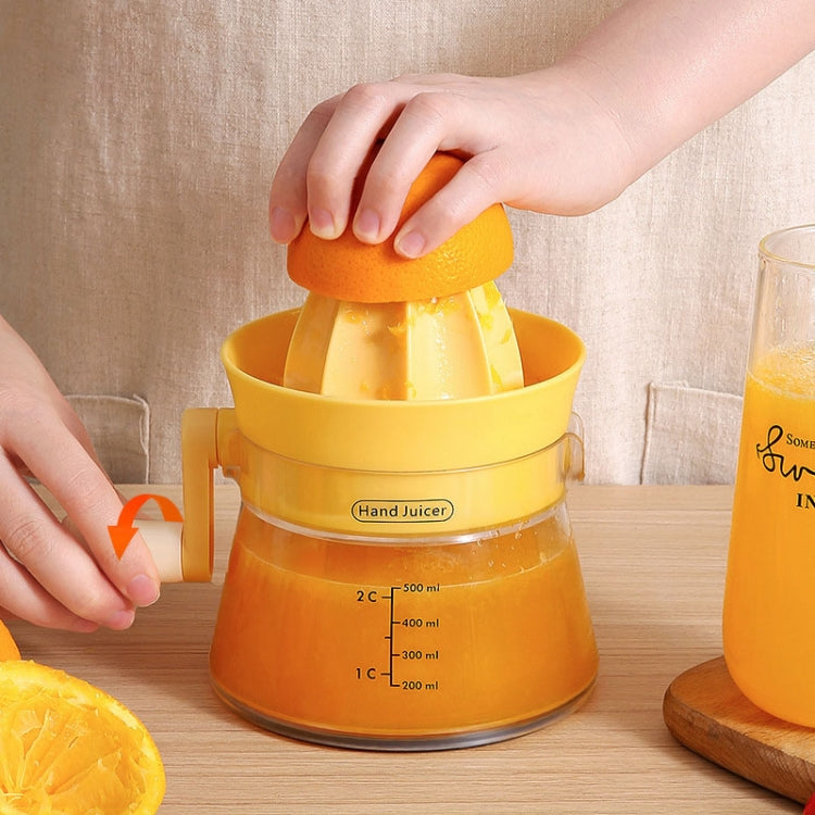 Household Manual Juicer Kitchen Hand Crank Fruit Extractor(Yellow)