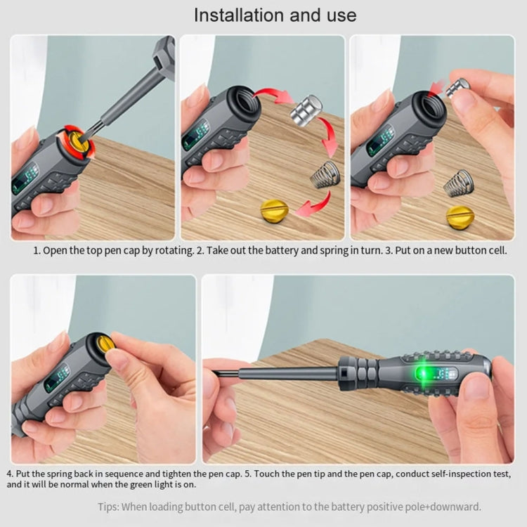 High Torque High Bright Electrician Tester Smart Test Breakpoint Specific Screwdriver(Straight)