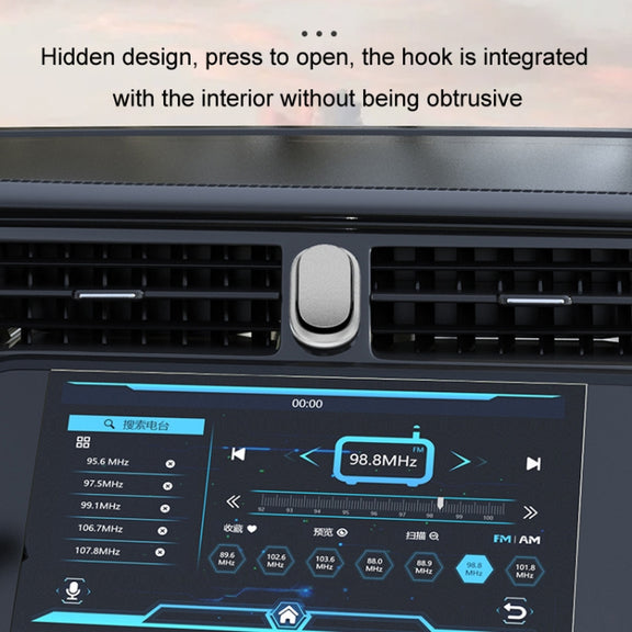 2pcs/set Car Adhesive Multifunctional Invisible Hook(Metal Silver)