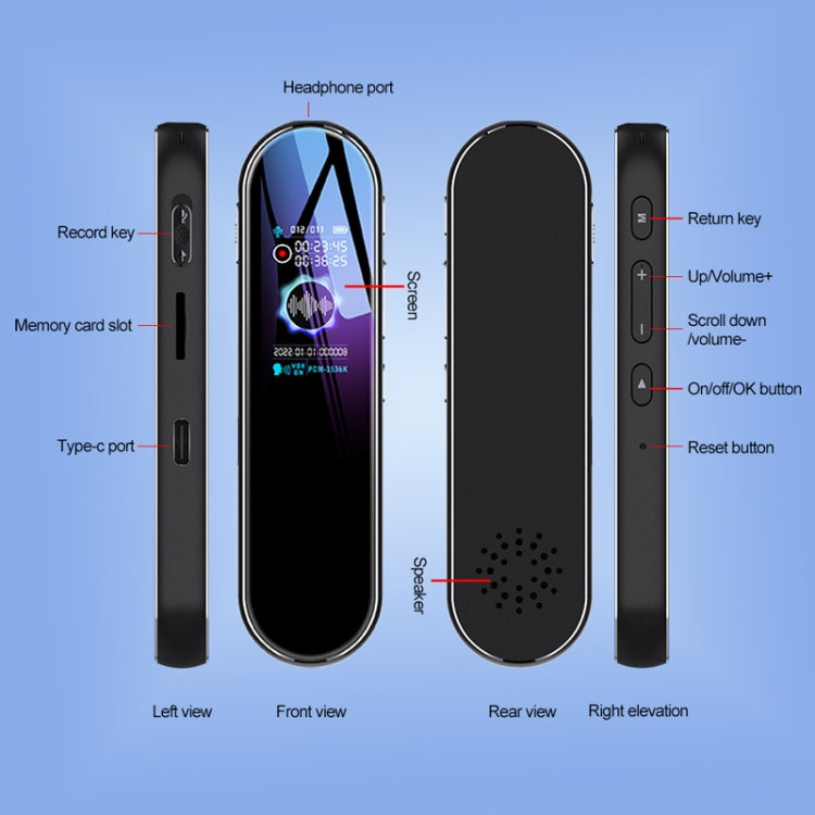 Q53 Ultra Long Standby Timer Voice Recorder HD Noise Canceling Recording Device, Size: No Memory(Black)
