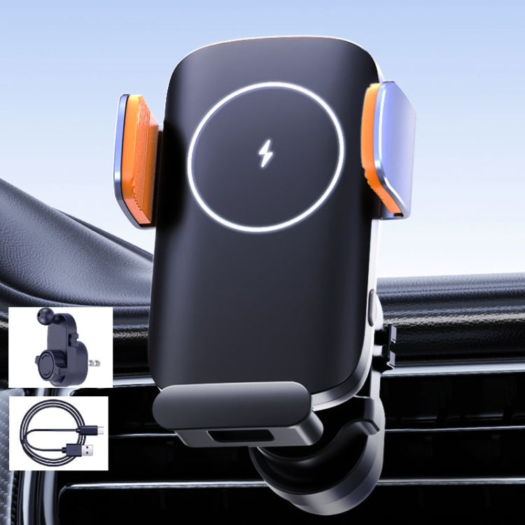 Smart Induction Wireless Charger Car Cell Phone Holder Solar Fast Charging Air Vent Navigation Stand(Universal)