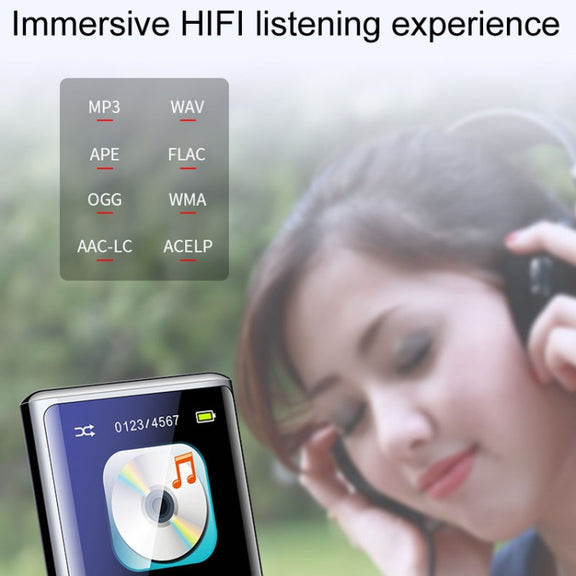 M27 1.8 Inch Bluetooth MP3/MP4 Music Player E-Book Recorder, Size: 4GB(Black)