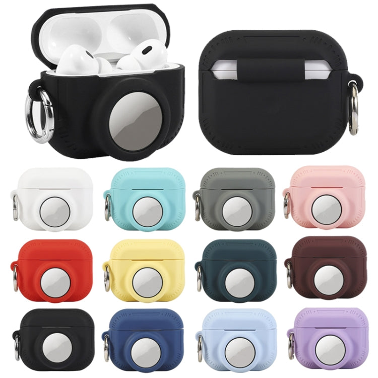 For AirPods Pro 2 / Airtag 2 In 1 All-inclusive Silicone Anti-drop Protection Case(Black)
