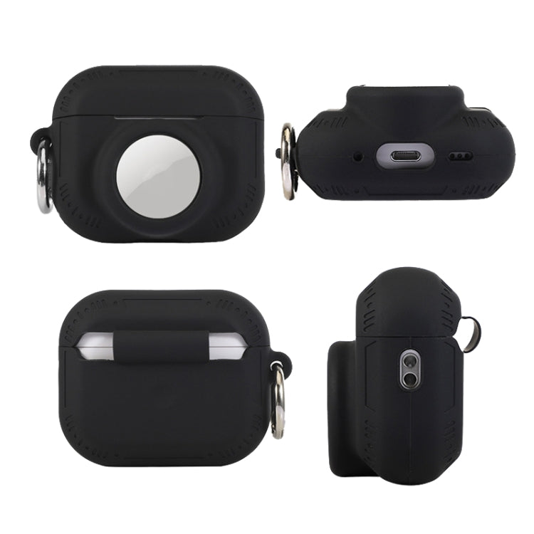 For AirPods Pro 2 / Airtag 2 In 1 All-inclusive Silicone Anti-drop Protection Case(Black)