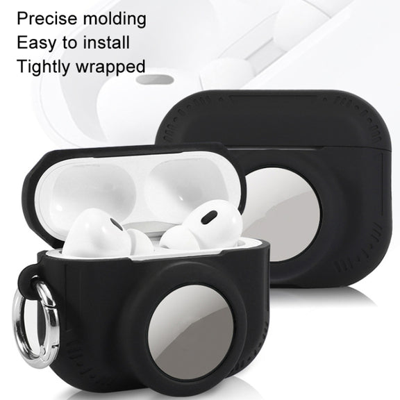 For AirPods Pro 2 / Airtag 2 In 1 All-inclusive Silicone Anti-drop Protection Case(Black)
