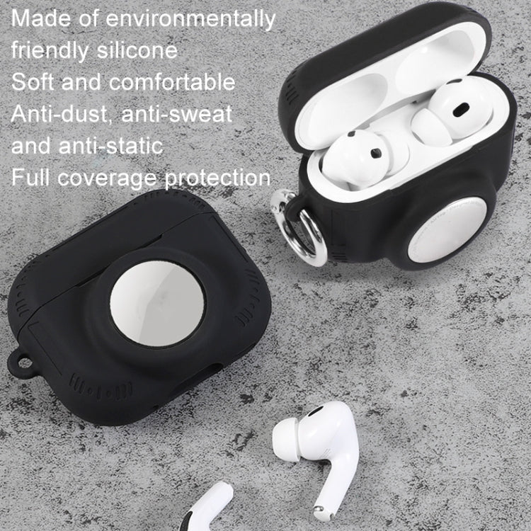 For AirPods Pro 2 / Airtag 2 In 1 All-inclusive Silicone Anti-drop Protection Case(Black)