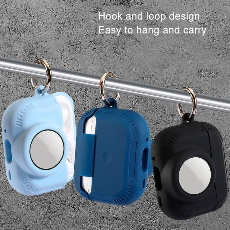 For AirPods Pro 2 / Airtag 2 In 1 All-inclusive Silicone Anti-drop Protection Case(Black)