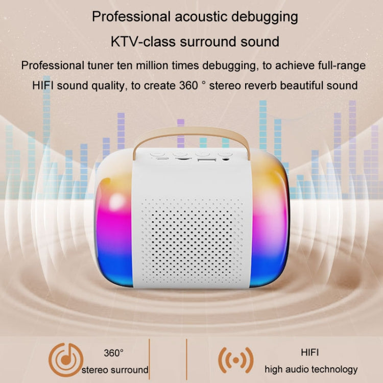 Y5 1 Microphone Portable Bluetooth Speaker Home And Outdoor Wireless Karaoke Audio(Pink)