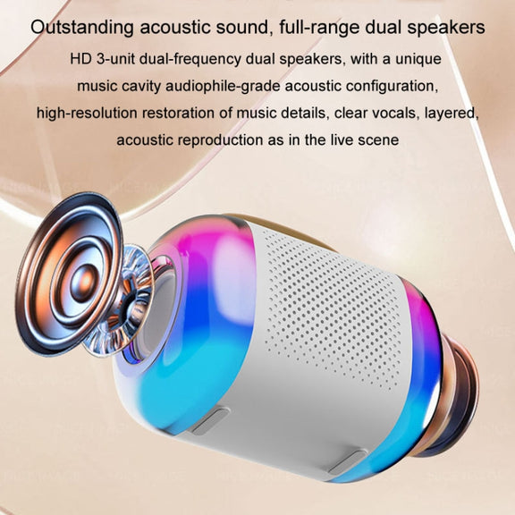 Y5 1 Microphone Portable Bluetooth Speaker Home And Outdoor Wireless Karaoke Audio(Black)