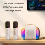 Y5 1 Microphone Portable Bluetooth Speaker Home And Outdoor Wireless Karaoke Audio(Pink)