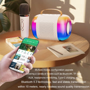 Y5 2 Microphone Portable Bluetooth Speaker Home And Outdoor Wireless Karaoke Audio(Pink)
