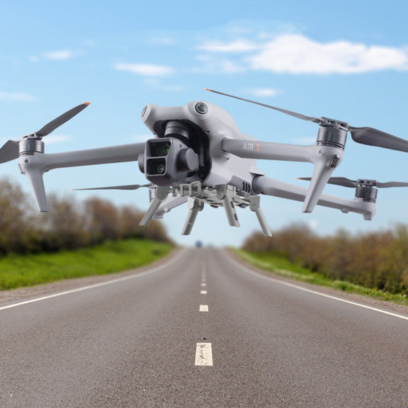 For DJI Air 3 Heightened Landing Gear Body Protection Fall and Crash Proof Folding Extension Kickstand(Gray)