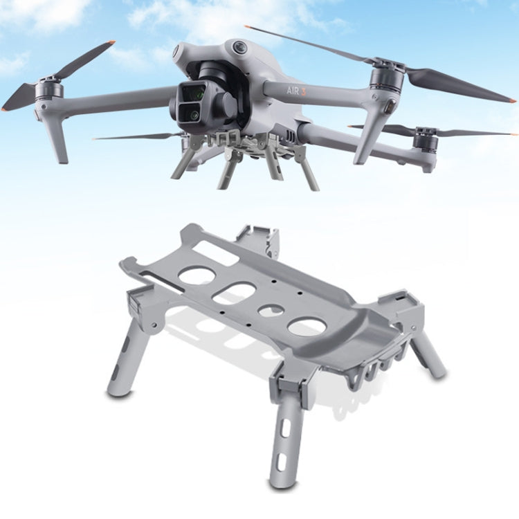 For DJI Air 3 Heightened Landing Gear Body Protection Fall and Crash Proof Folding Extension Kickstand(Gray)
