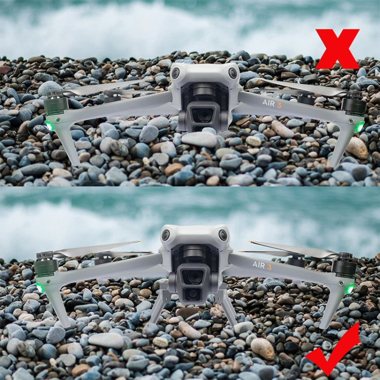 For DJI Air 3 Heightened Landing Gear Body Protection Fall and Crash Proof Folding Extension Kickstand(Gray)