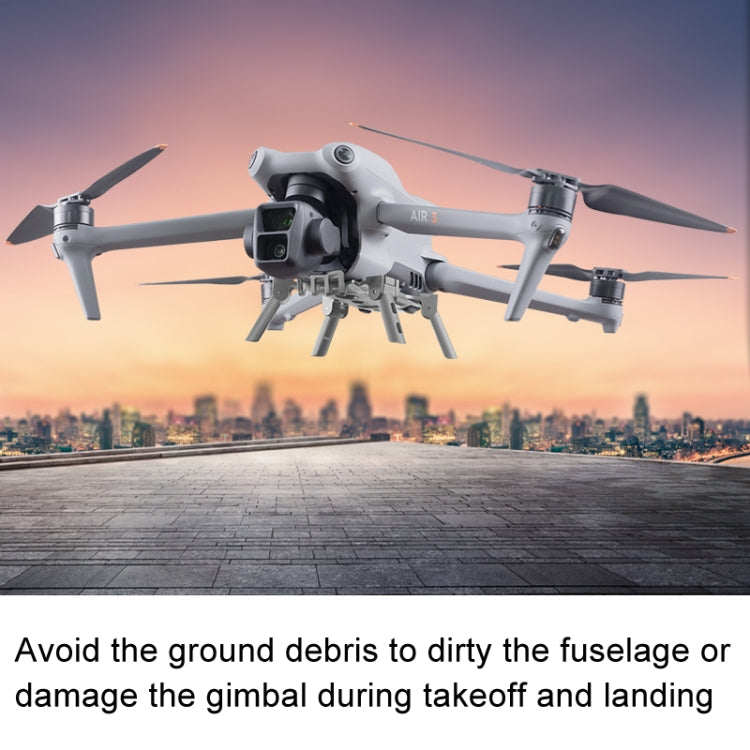 For DJI Air 3 Heightened Landing Gear Body Protection Fall and Crash Proof Folding Extension Kickstand(Gray)