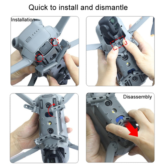 For DJI Air 3 Heightened Landing Gear Body Protection Fall and Crash Proof Folding Extension Kickstand(Gray)