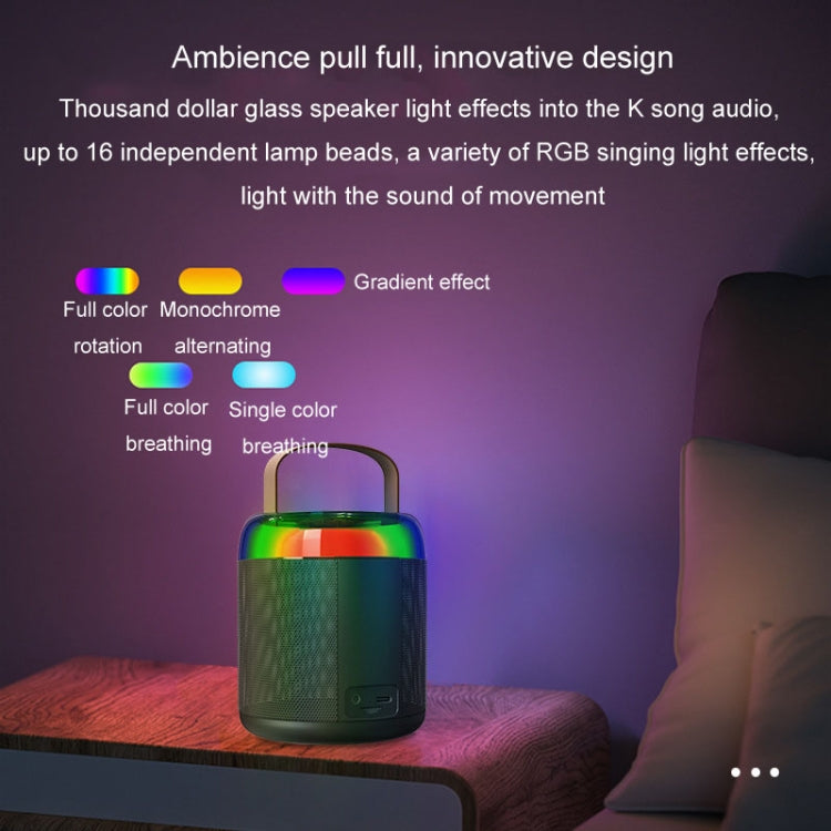 Home Portable Bluetooth Speaker Small Outdoor Karaoke Audio, Color: Y1 Black(Monocular wheat)