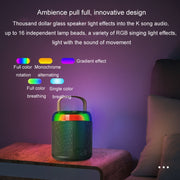 Home Portable Bluetooth Speaker Small Outdoor Karaoke Audio, Color: Y2 Black(Double wheat)