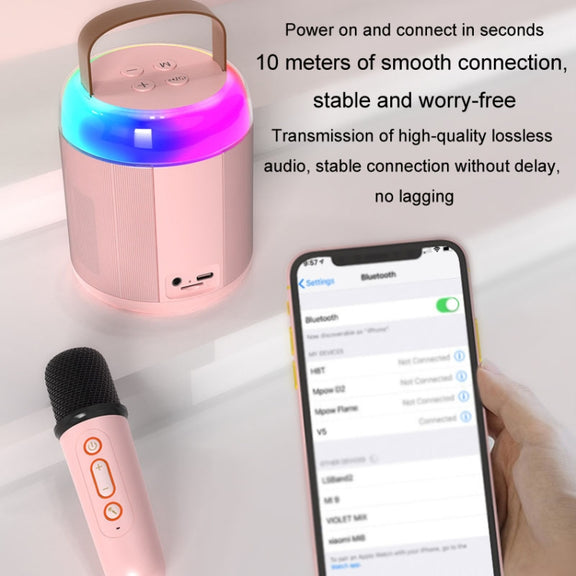 Home Portable Bluetooth Speaker Small Outdoor Karaoke Audio, Color: Y1 White(Monocular wheat)