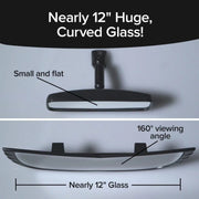 Wide-Angle Rearview Mirror Reduce Blind Spots Fits Most Cars SUVs