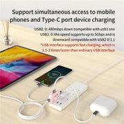 3 In 1 Type-C Docking Station USB Hub For iPad / Phone Docking Station, Port: 3H HDMI+PD+USB3.0 Pink