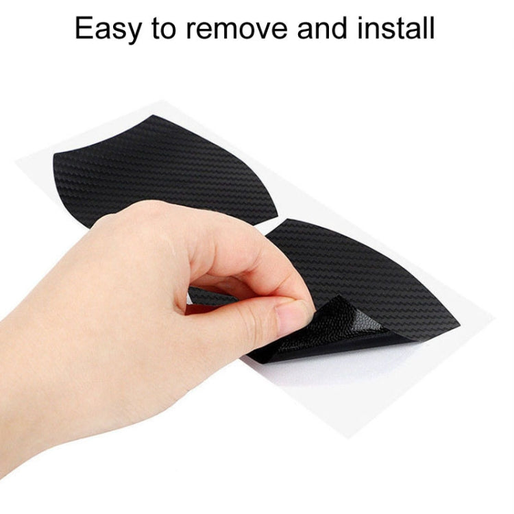 3 Sets Car Door Wrist Handle Protective Stickers Carbon Fiber Handle Protector(Silver)