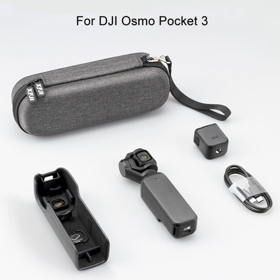 For DJI Osmo Pocket 3 XFJI Storage Box Water-resistant Drop-proof Mini Body Handbag Accessories(Dark Gray)