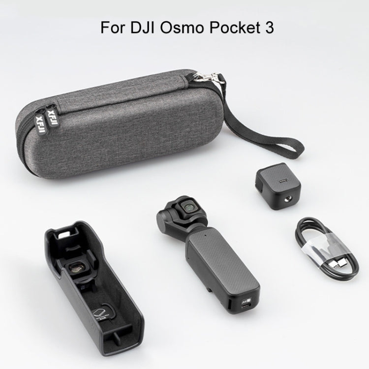 For DJI Osmo Pocket 3 XFJI Storage Box Water-resistant Drop-proof Mini Body Handbag Accessories(Dark Gray)