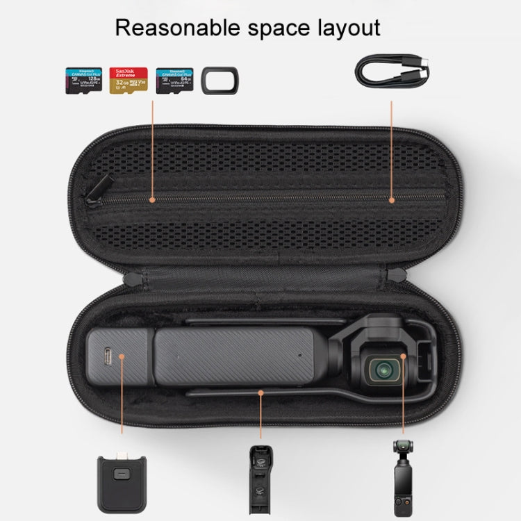 For DJI Osmo Pocket 3 XFJI Storage Box Water-resistant Drop-proof Mini Body Handbag Accessories(Dark Gray)
