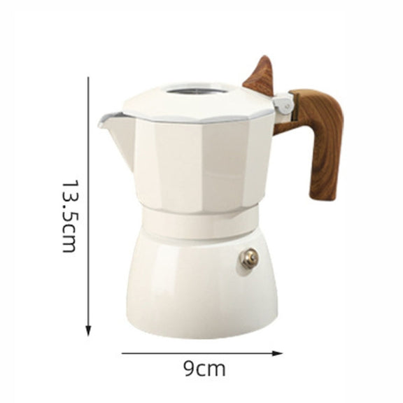 100ml Dual Valve Mocha Pot Espresso Machine Outdoor Coffee Brewing Pot Extraction Tool(White)