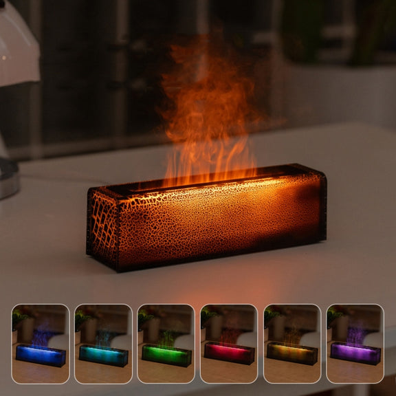 Lava Flame Aromatherapy Machine Air Atomizing Humidifier With Colorful Light, Model: DQ711 Pro Black